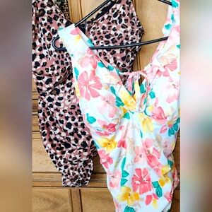 (2) suit bundle One Piece swimsuit in size 1X